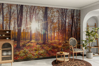 Autumn leaves wallpaper mural bringing warmth to any room


