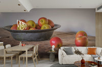 Detailed close-up of apples in a bowl for wall mural

