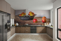 Charming apple wallpaper design for dining or kitchen areas


