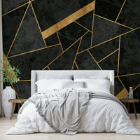 Gold mosaic wallpaper for walls in moody interiors


