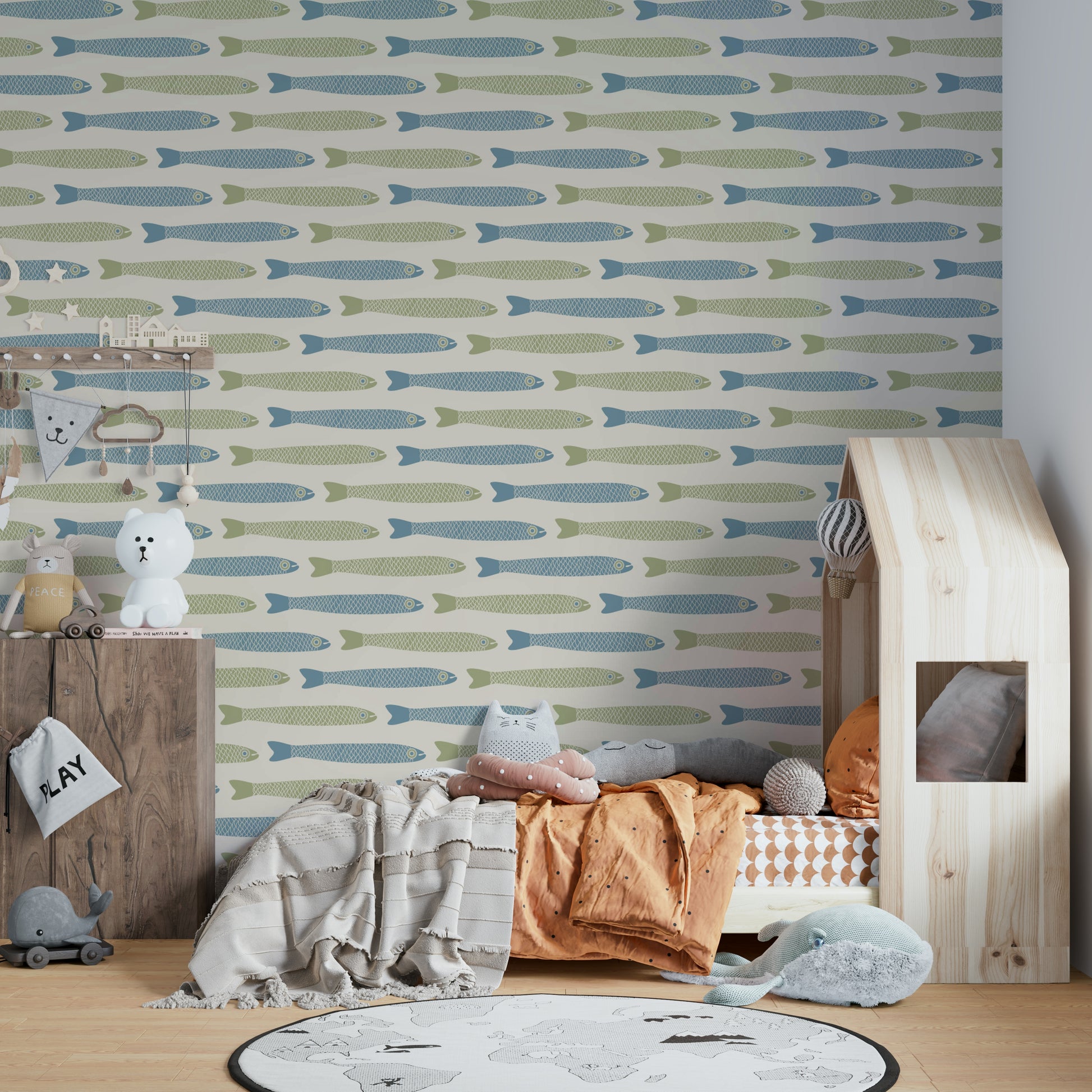 Playful retro wallpaper for kitchen
