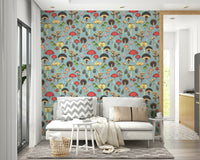Nature-inspired mural wallpaper
