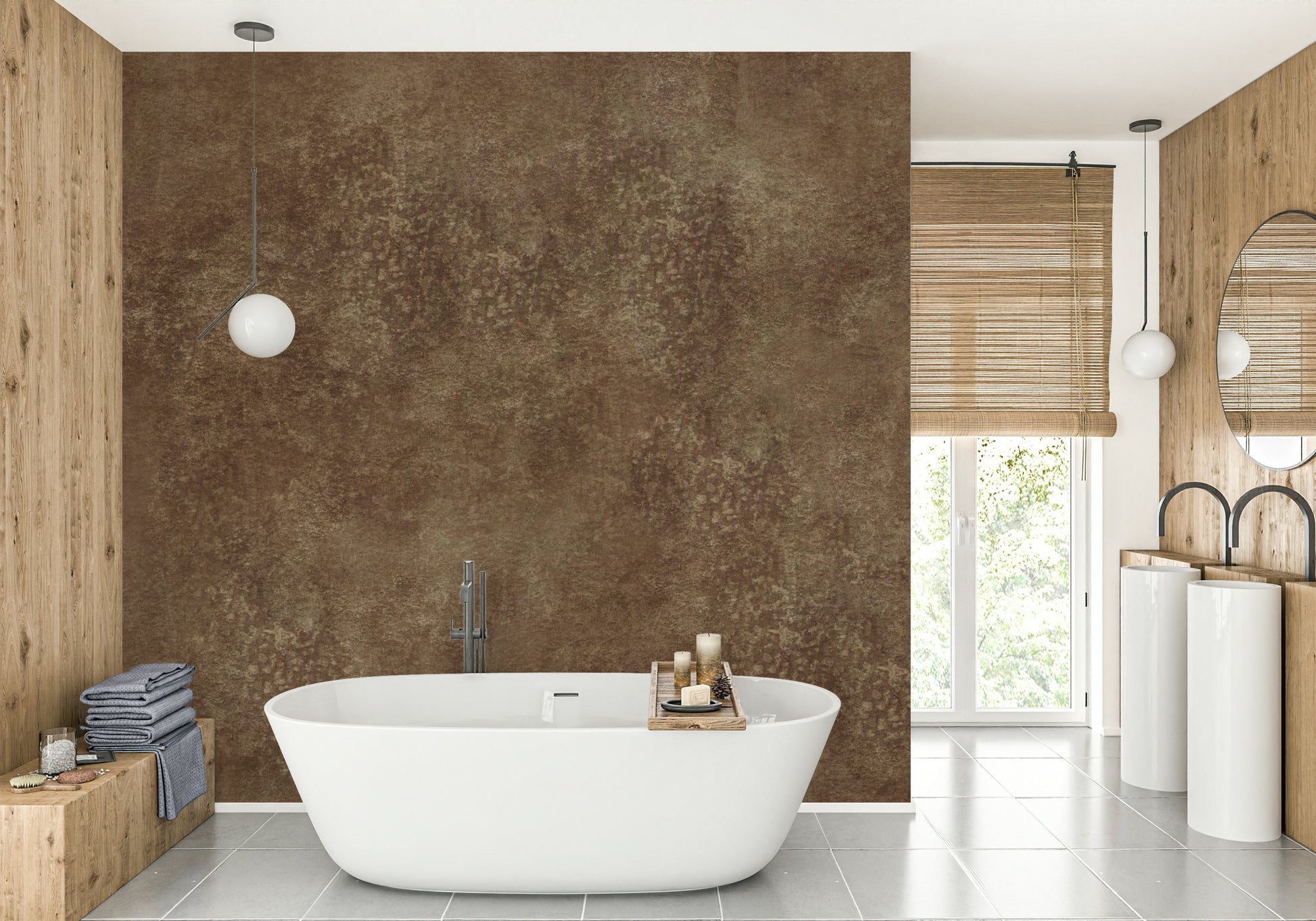 Brushed brown wallpaper for walls

