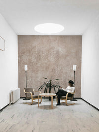 Blush wall mural with modern vibe
