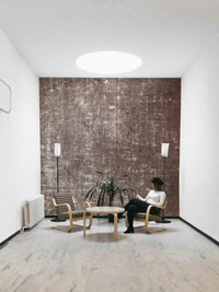 Rustic mural wallpaper with worn effect
