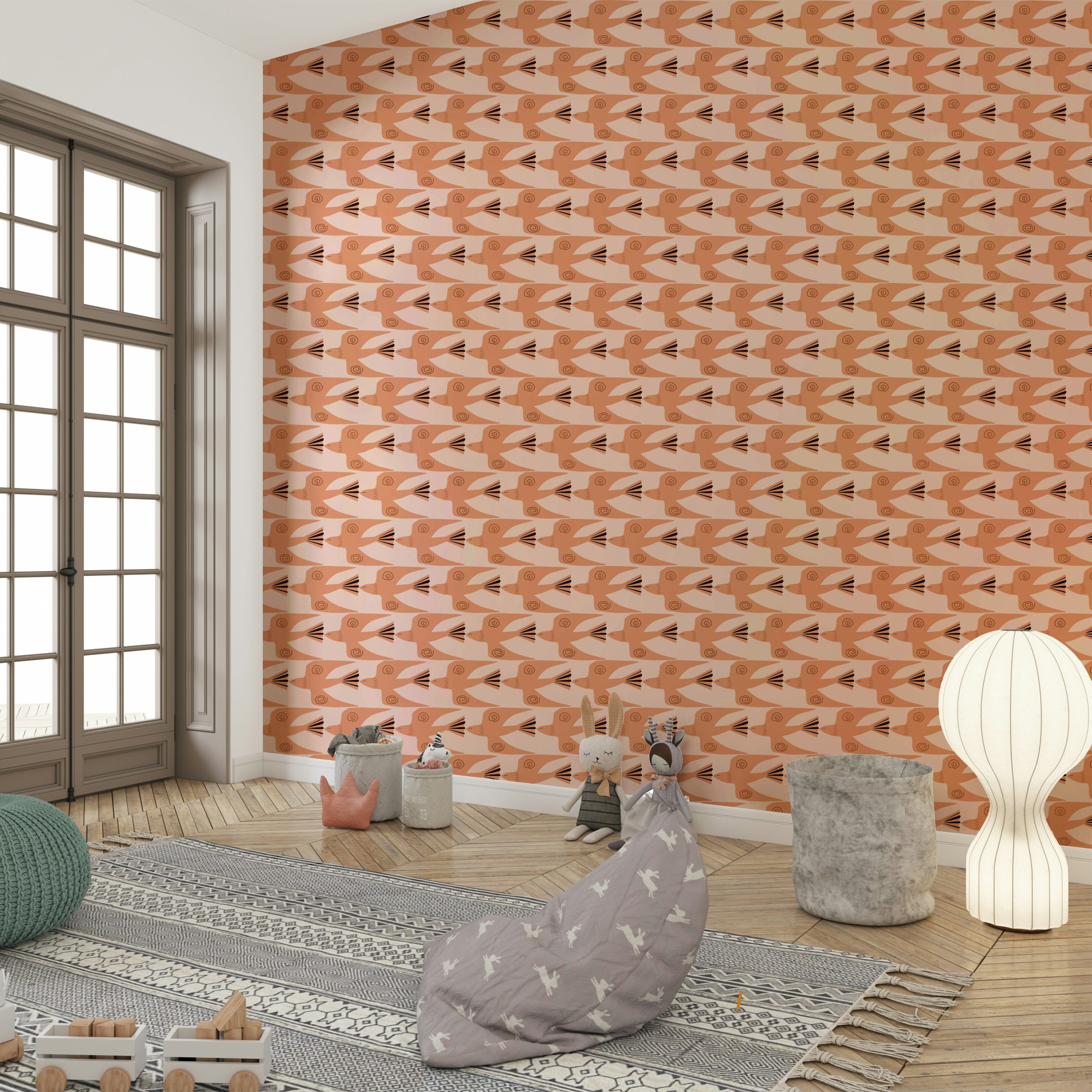 Warm terracotta tone wallpaper
