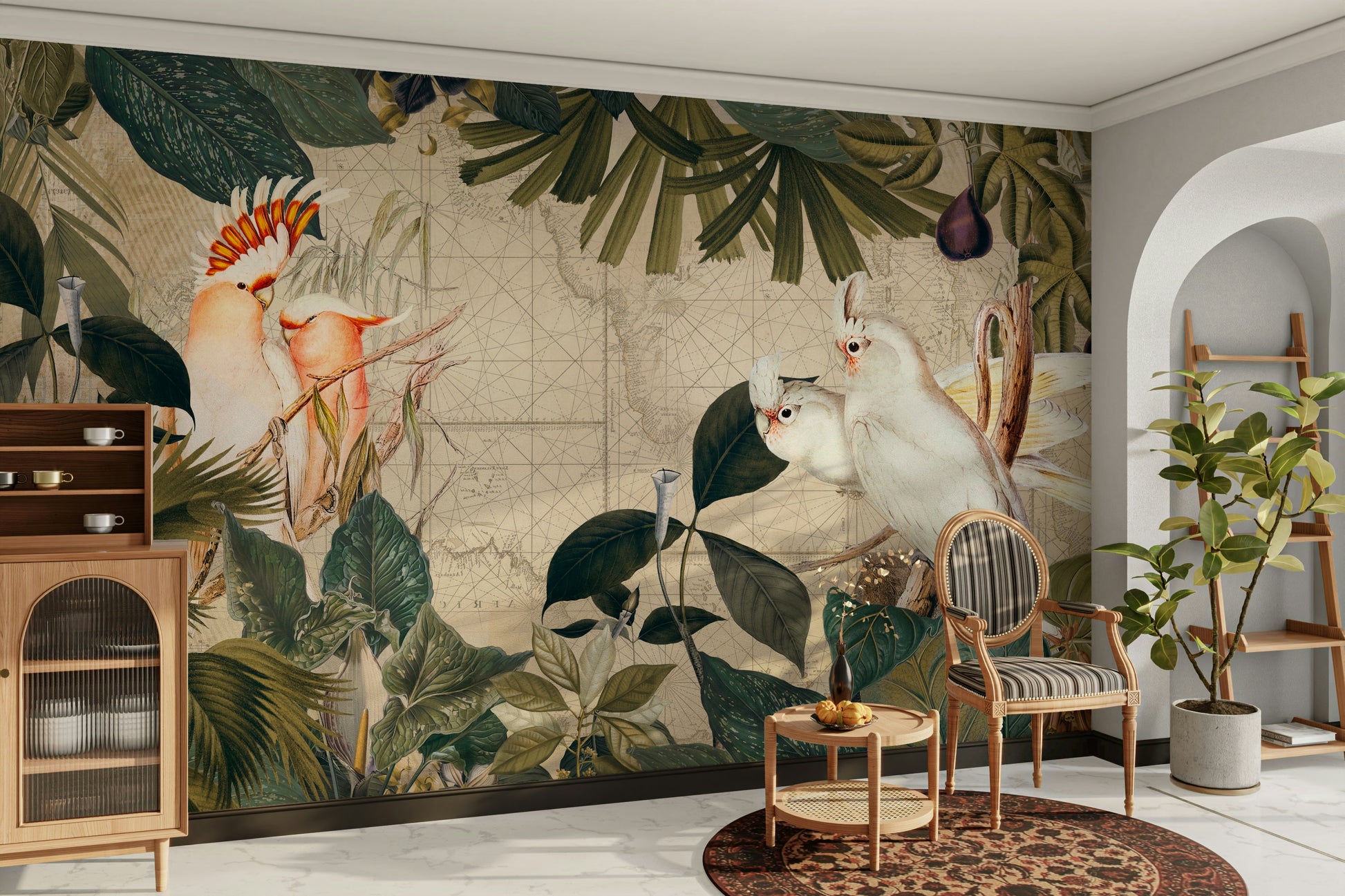 Full view of Cockatoo Island mural wallpaper

