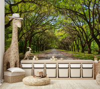 Canopy of oaks wall mural wallpaper
