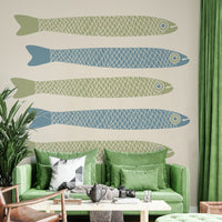 Anchovies retro cream fish wallpaper
