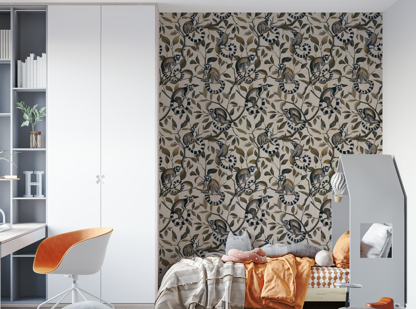 Calm jungle animal wall covering

