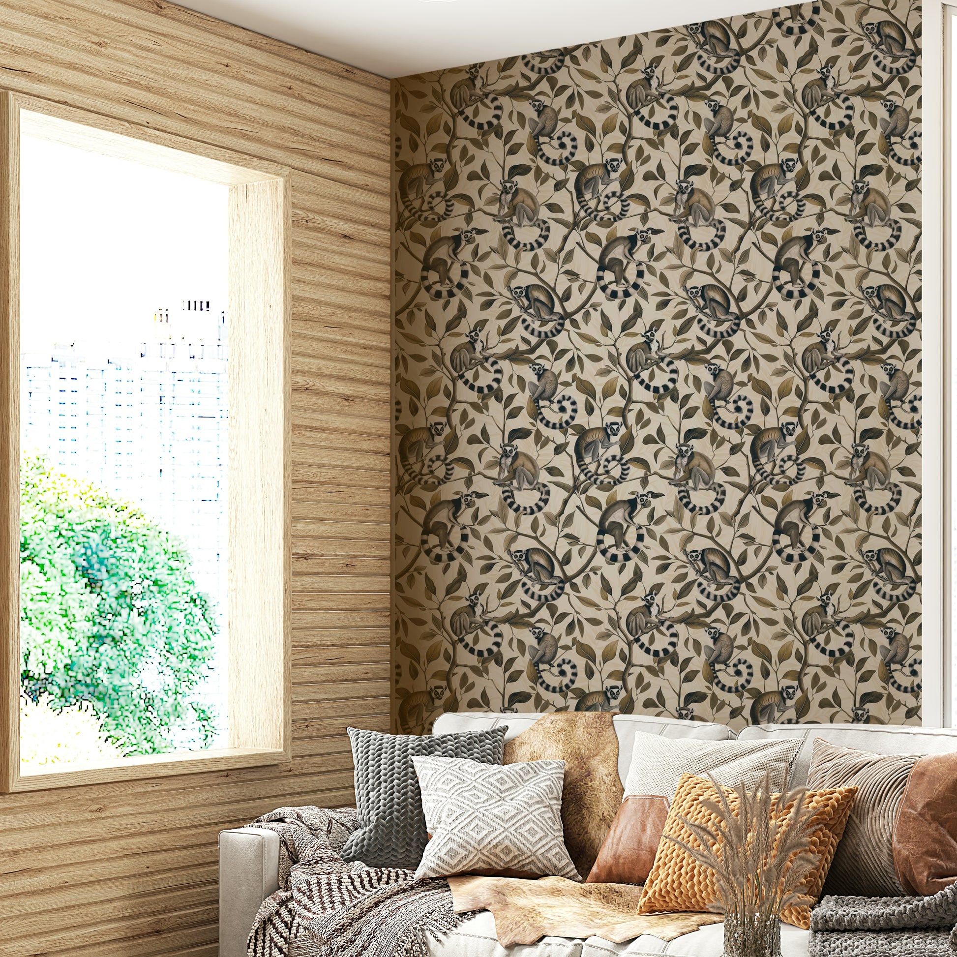 Monkeys on branches wall design

