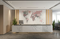 Kids room world map wall design

