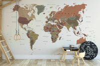 Cozy map design for home office

