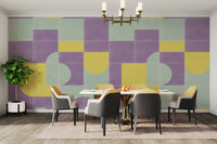 Earthy color retro wall mural

