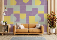 Rustic tile print wallpaper mural

