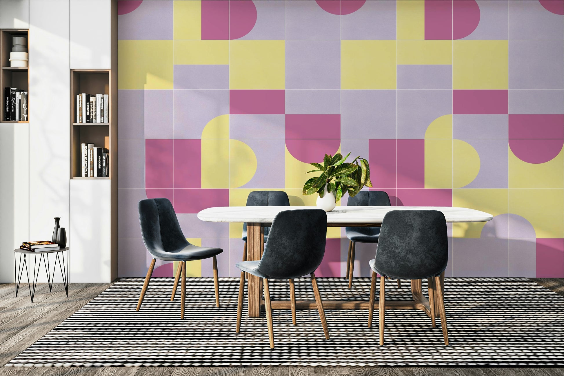 Faded vintage tile wall mural

