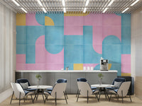 Kitchen wall mural with vintage prints

