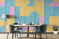 Retro tile pattern wall mural

