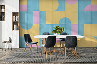 Faded tone tile wall mural

