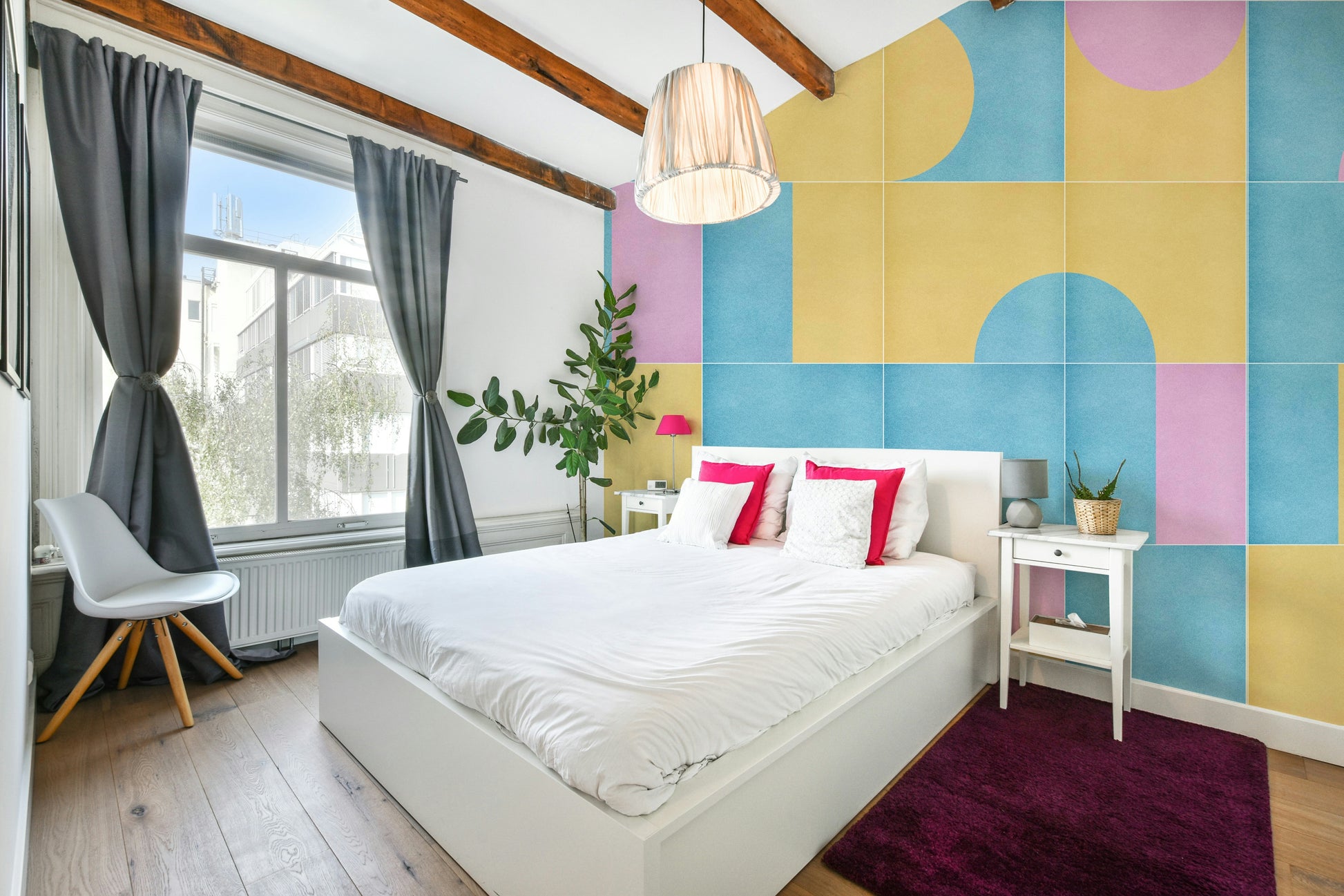 Beige and terracotta tile wall design

