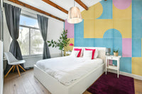 Beige and terracotta tile wall design

