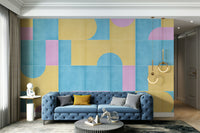 Neutral retro tile wall decor

