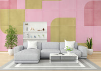 Floral and geometric tile mix design

