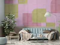 Retro tile wallpaper in muted tones

