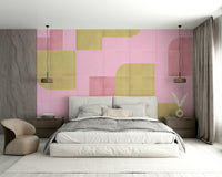 Soft blue and beige tile wallpaper

