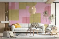 Earthy tone retro mural wallpaper

