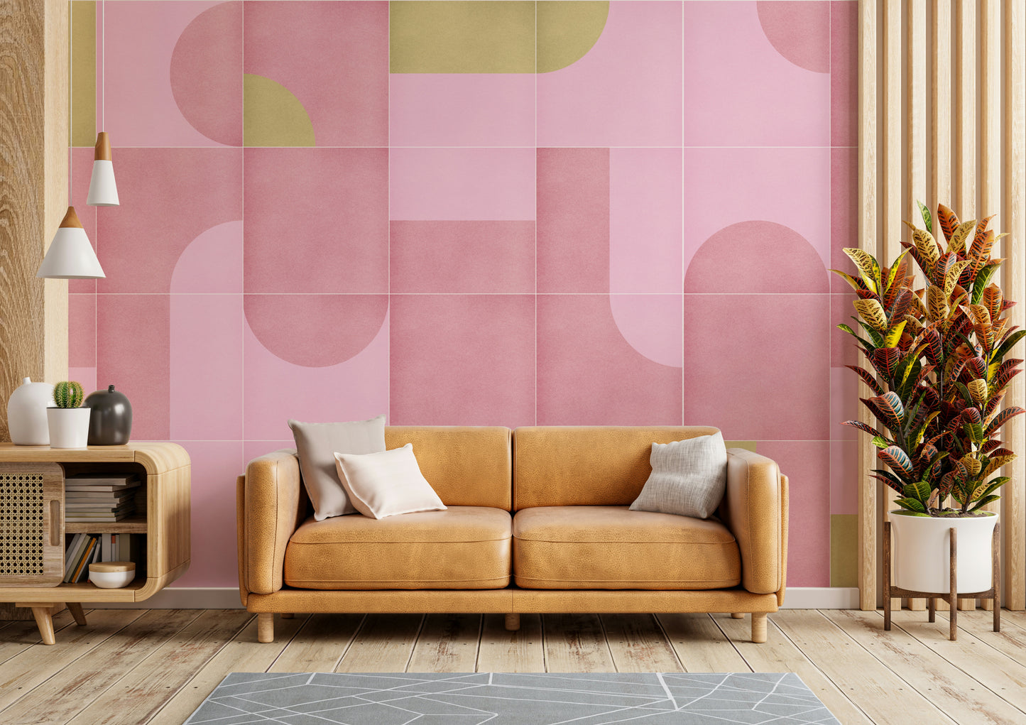 Nostalgic tile grid wall design

