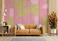 Warm red and mustard tile print

