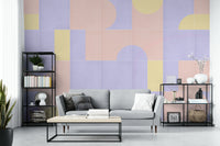 Geometric retro mural wallpaper

