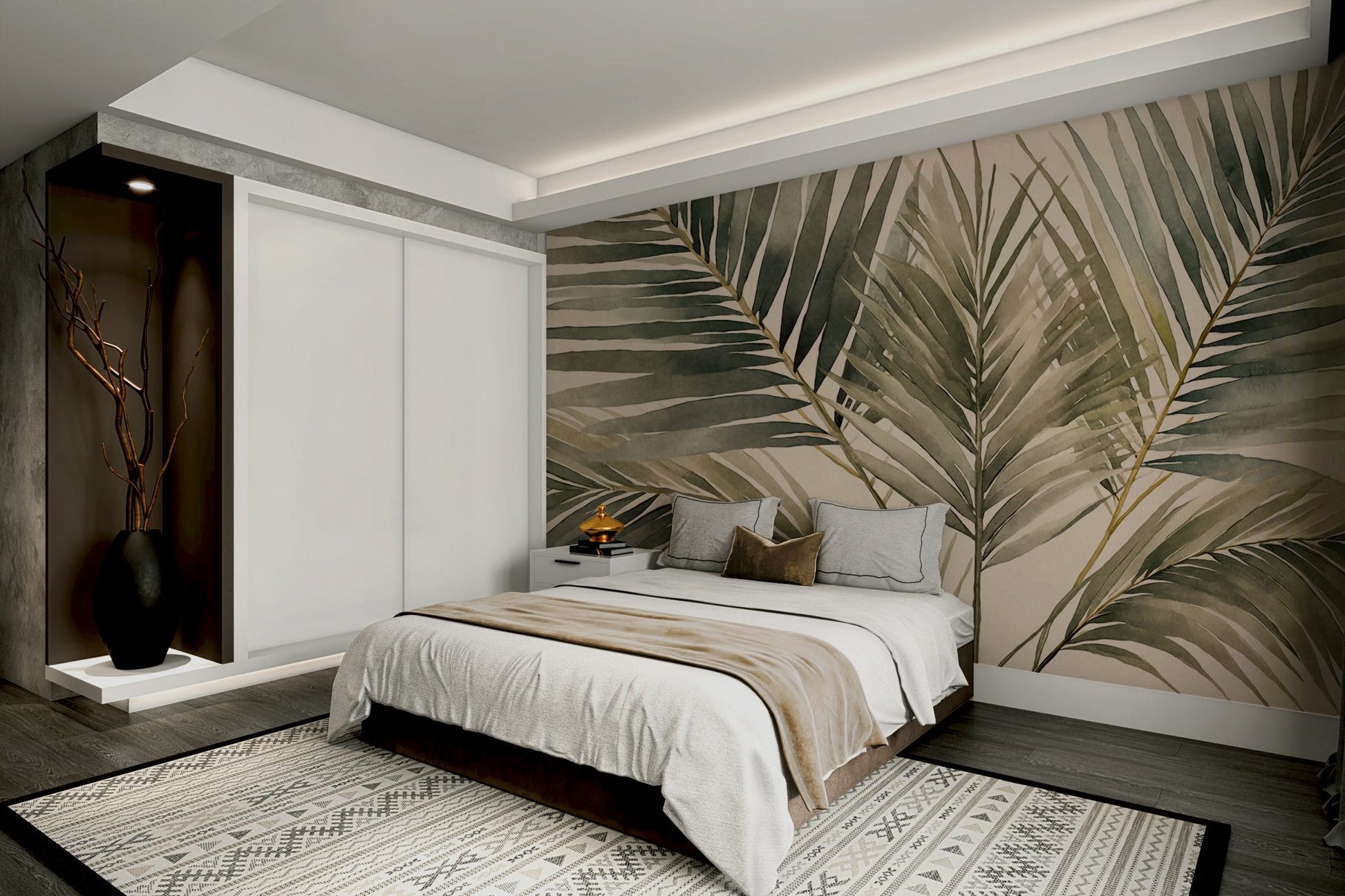 Nature-inspired wallpaper in rich green shades

