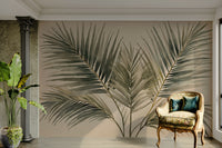 Emerald Palm Fronds Olive Green Teal Wall Mural

