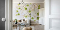 Full view of Serene Foliage wall mural

