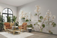 Whispering White Florals Wall Mural

