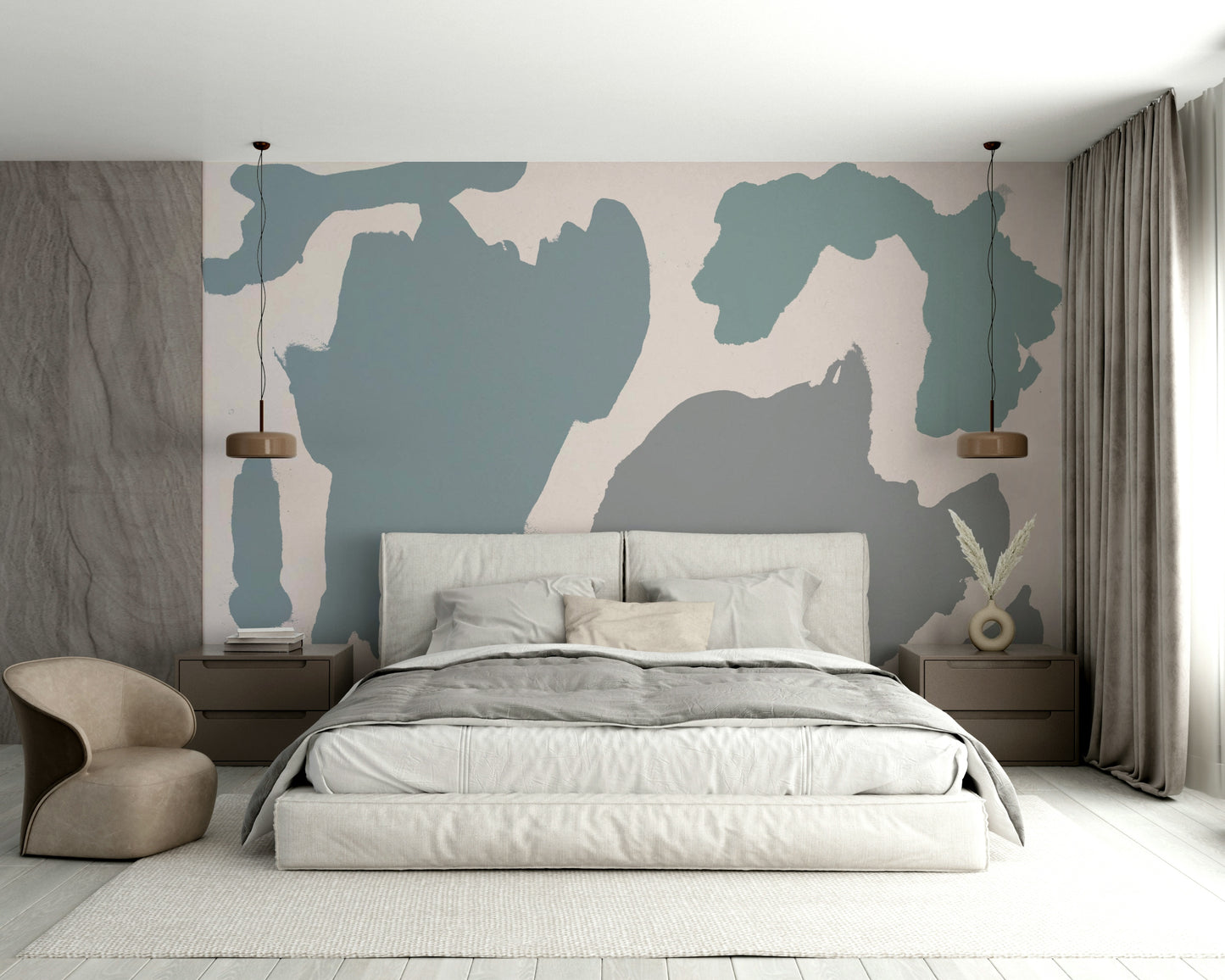 Soft shoreline-inspired wallpaper for walls

