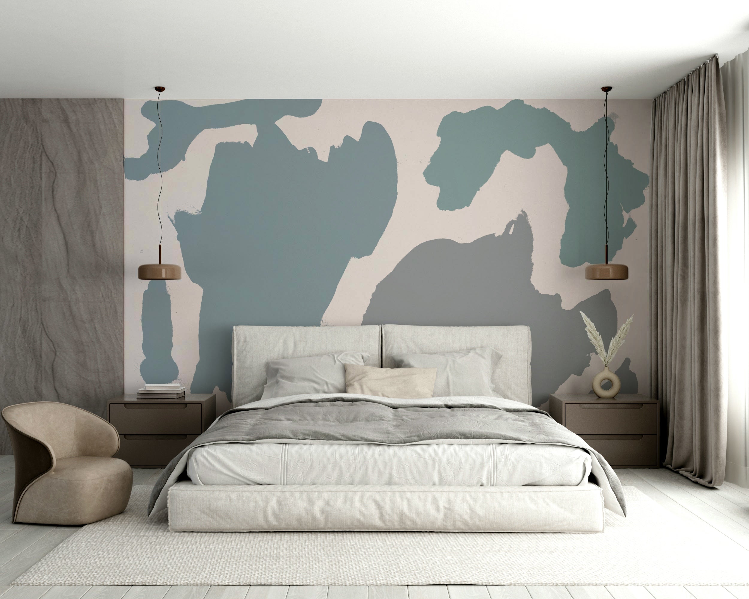 Soft shoreline-inspired wallpaper for walls

