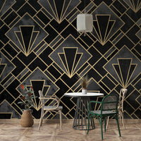Contemporary wall mural with bold shapes

