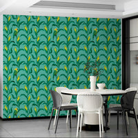 Colorful wall mural with tropical bird

