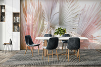 Tropical fan palm design with metallic finish

