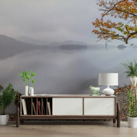 Peaceful nature wallpaper with autumn leaves

