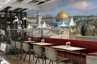 Golden Dome of the Rock with city view mural

