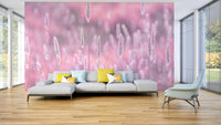 Gentle pink flowers and soft background mural


