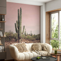 Desert Blush Wall Mural with soft blush and beige hues


