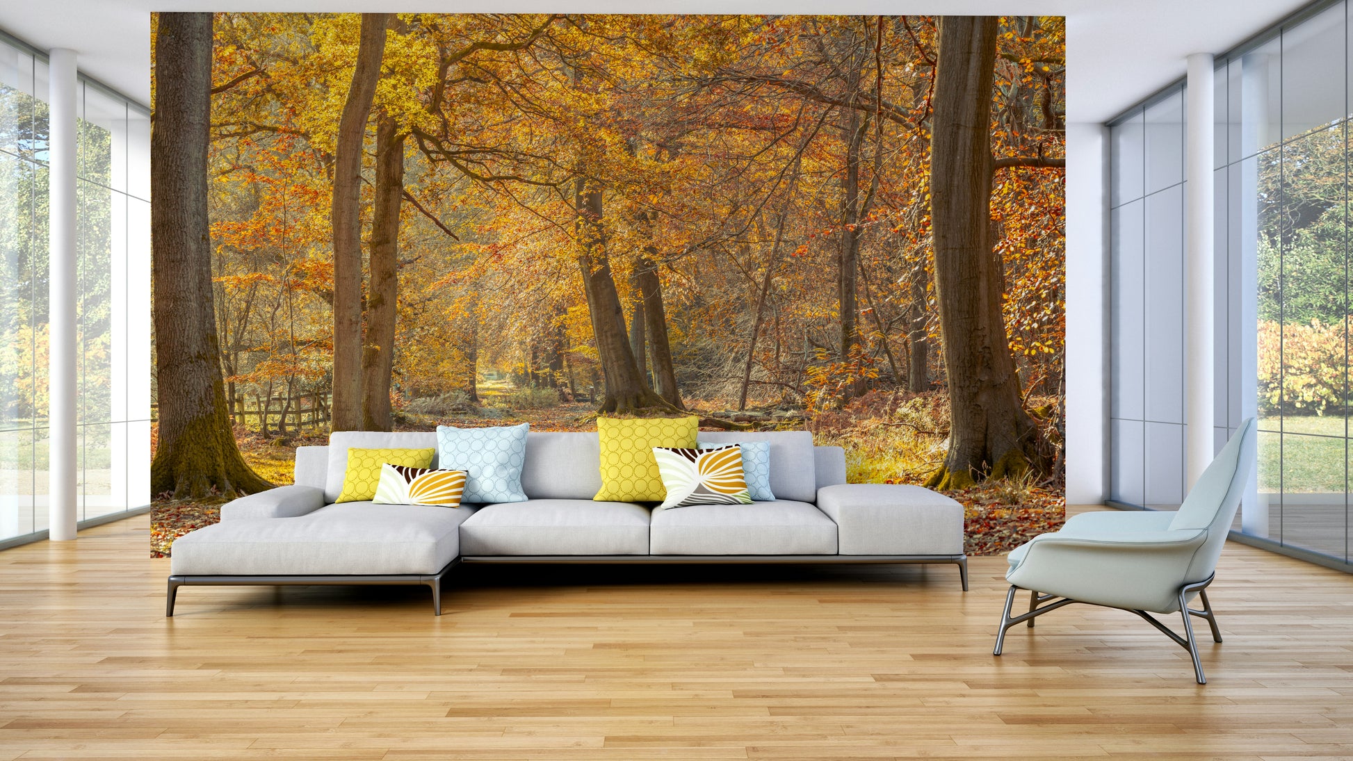 Artistic representation of an autumn forest
