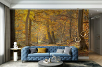 Warm yellow and orange tones
