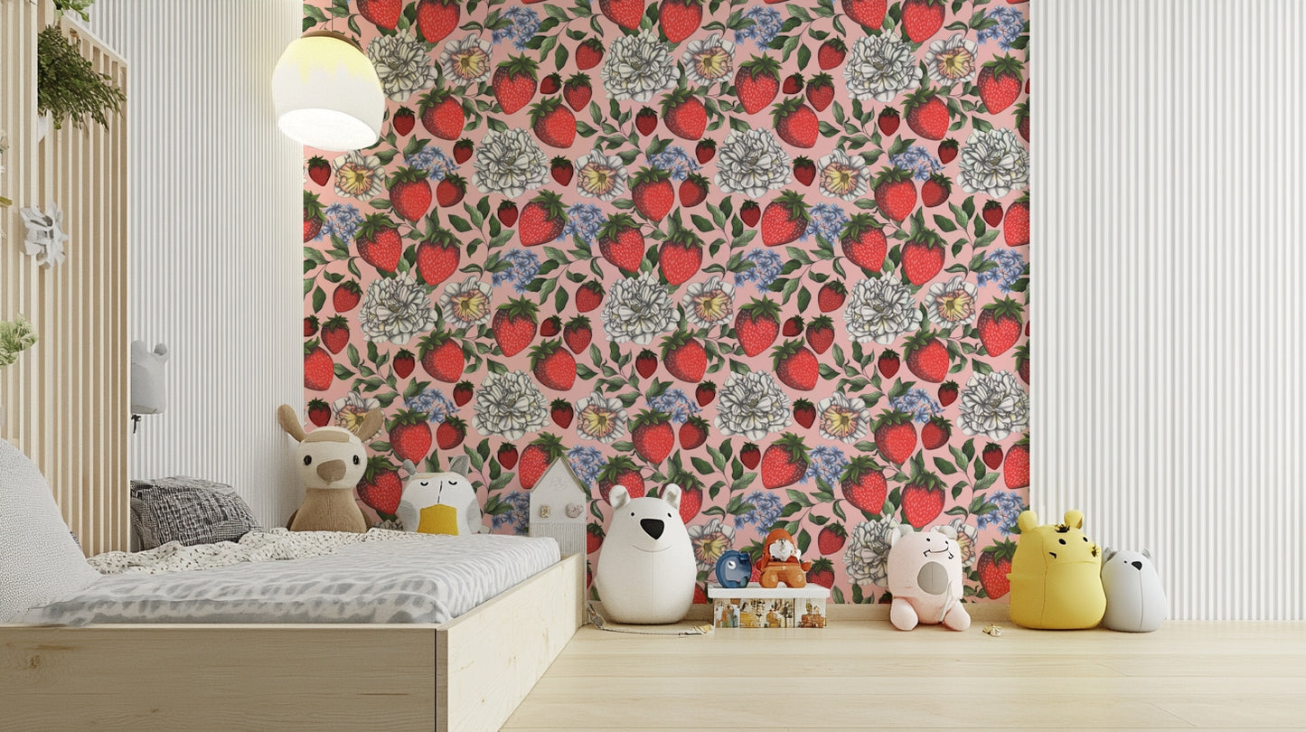 White and light blue flowers with green leaves
