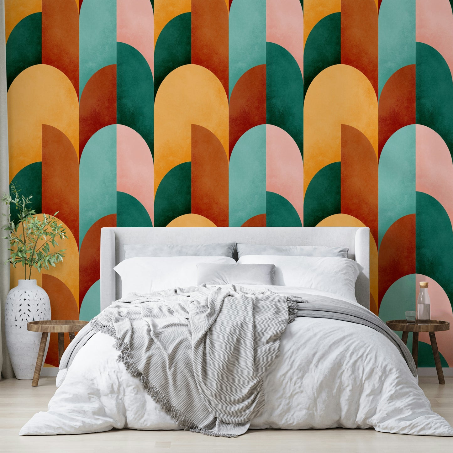 Mid Mod Geometry Sunburn Wallpaper⁠